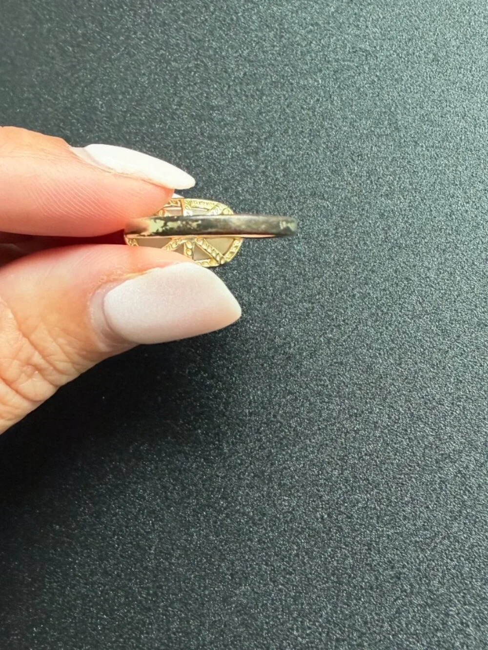 Kendra Scott Elle Gold Ring Iridescent Drusy Size 6
